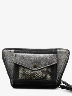 LePortefeuille Emma Python - Silver Black