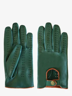 Racing Gloves Women - Dark Green / Light Brown