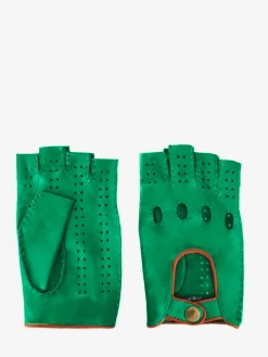 Racing Mittens Men - Green / Light Brown