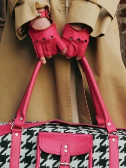 Racing Mittens Women - Fuchsia / Light Brown