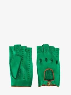 Racing Mittens Women - Green / Light Brown