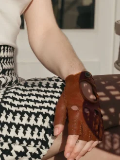 Racing Mittens Women - Light Brown